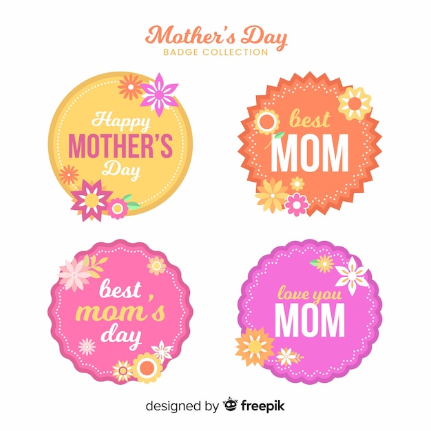 free-vector-flat-circles-mother-s-day-label-collection