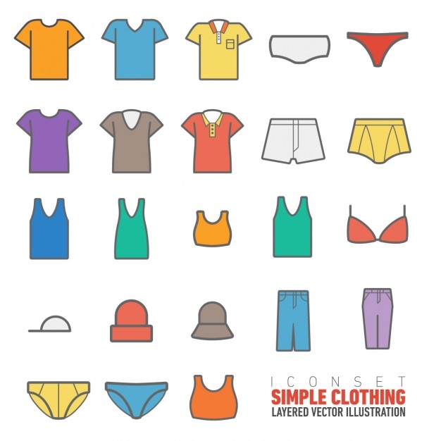 Download Free Vector | Flat clothing icons collection