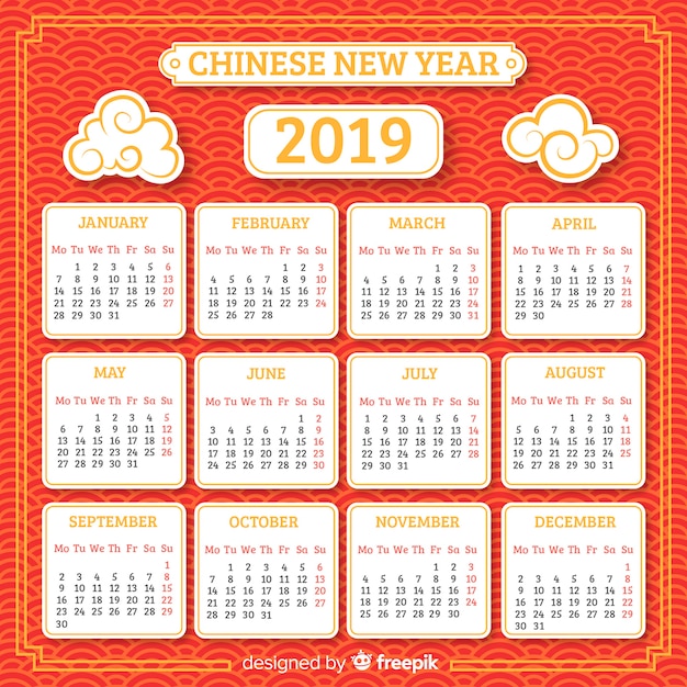 Chinese new year calendar