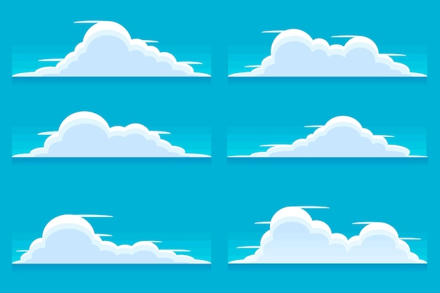 Free Vector Flat Clouds Collection