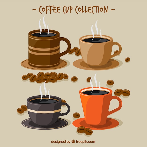 Free Vector | Flat coffee cup collection