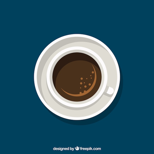 Free Vector | Flat coffee cup with top view