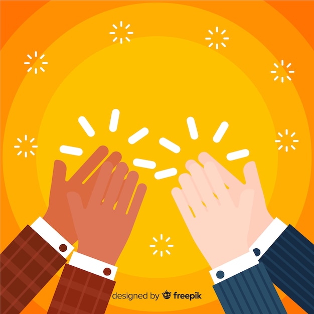 Flat colorful applause background Free Vector
