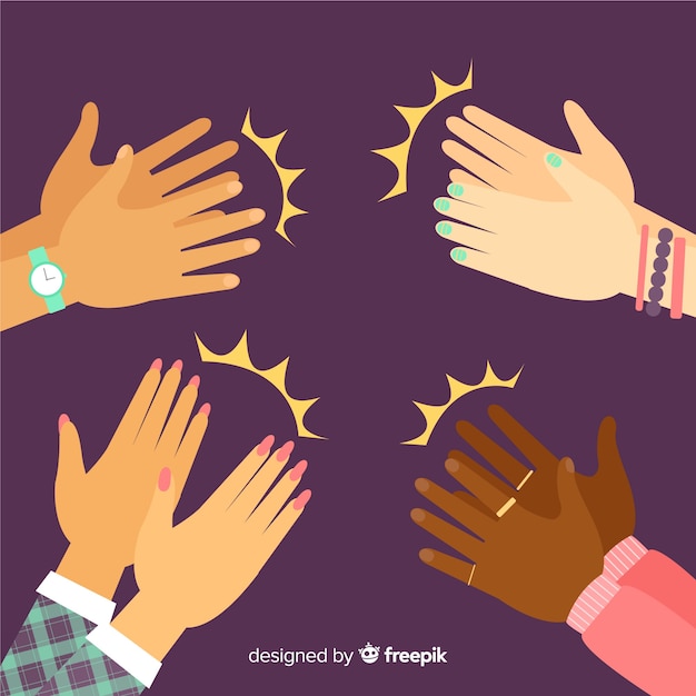 Flat colorful applause background Free Vector