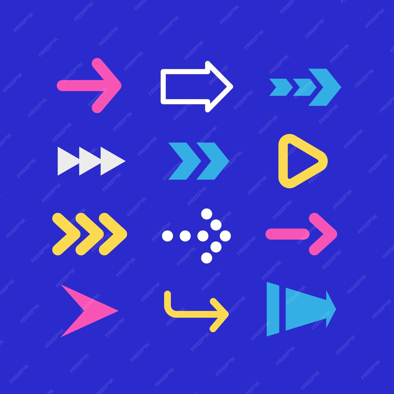 Free Vector Flat Colorful Arrow Collection 9849