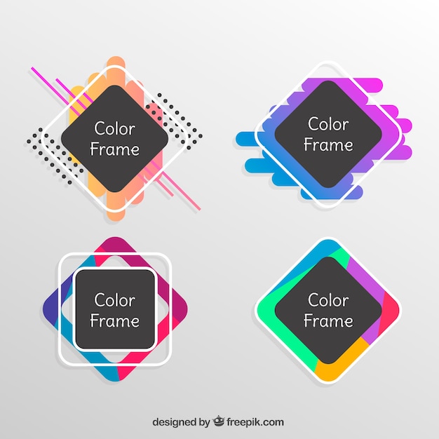Flat colorful frame collection Free Vector Flat colorful frame collection Free Vector