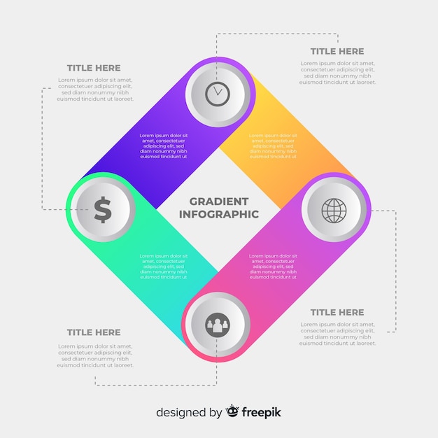 Flat colorful gradient infographic template Free Vector