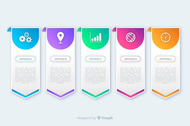Flat colorful infographic steps Free Vector