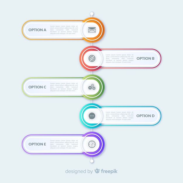Flat colorful infographic steps Free Vector