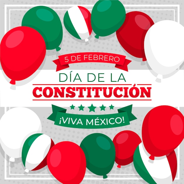 Premium Vector Flat constitution day mexico