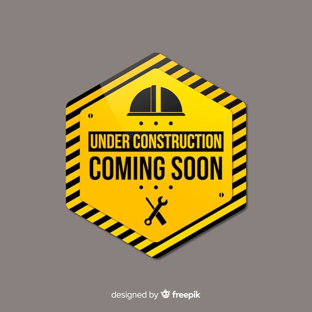 Download Free Vector Flat Under Construction Sign Background