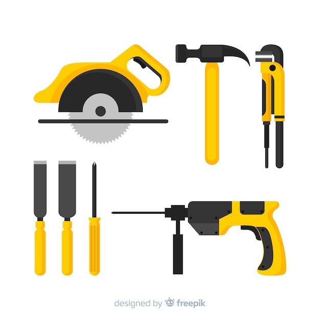 Download Flat construction tools collection | Free Vector