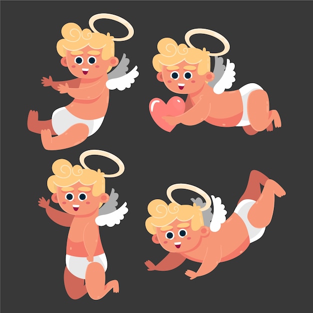 Free Vector Flat Cupid Character Collection 3469
