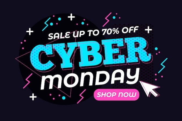 Free Vector | Flat cyber monday promo