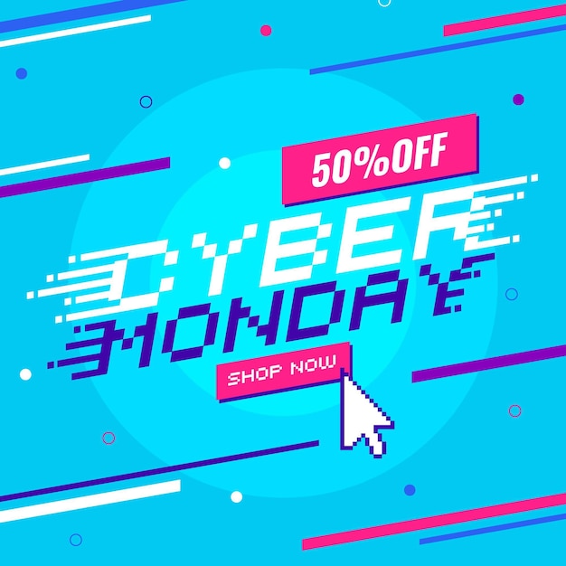 Free Vector | Flat cyber monday promotional text