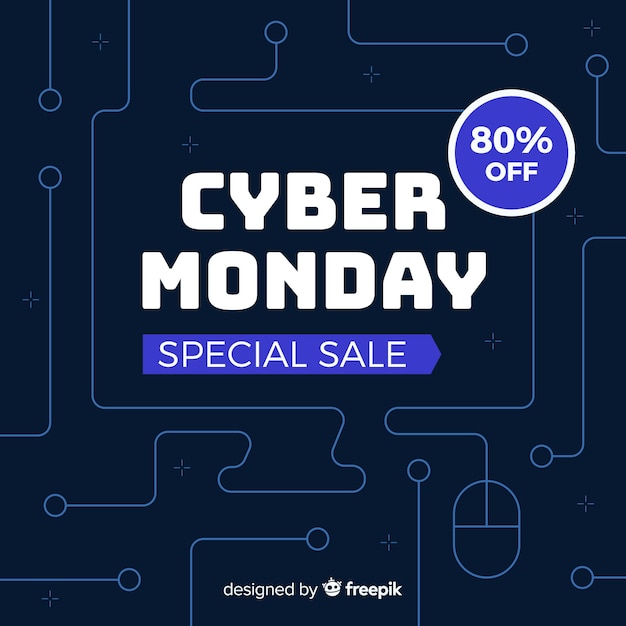 Free Vector | Flat cyber monday special sale