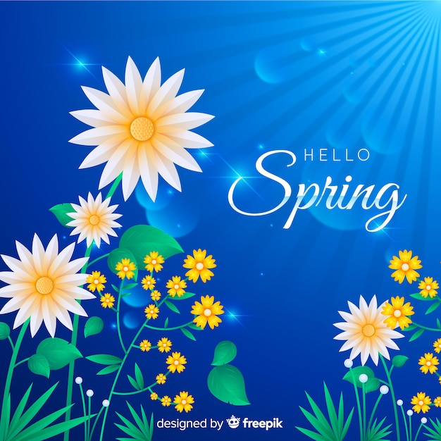 Free Vector | Flat daisies spring background