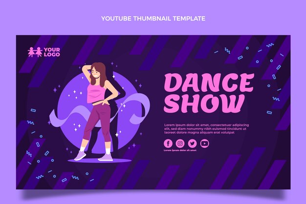 Free Vector | Flat dance show youtube thumbnail