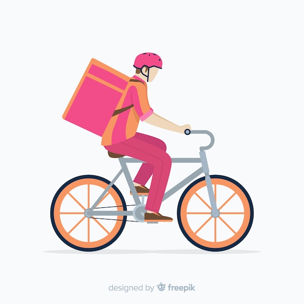 Download Free Download Free Flat Delivery Boy On Bike Background Vector Freepik Use our free logo maker to create a logo and build your brand. Put your logo on business cards, promotional products, or your website for brand visibility.