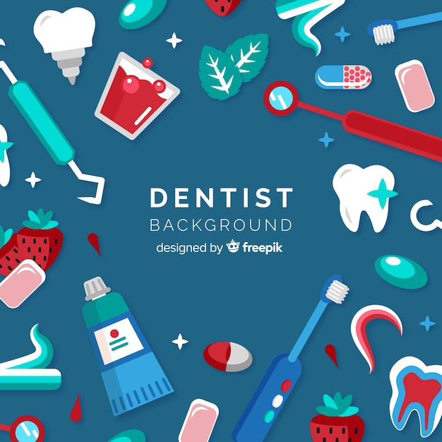 Flat dentist background | Free Vector