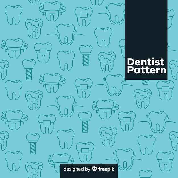 Flat dentist pattern Free Vector