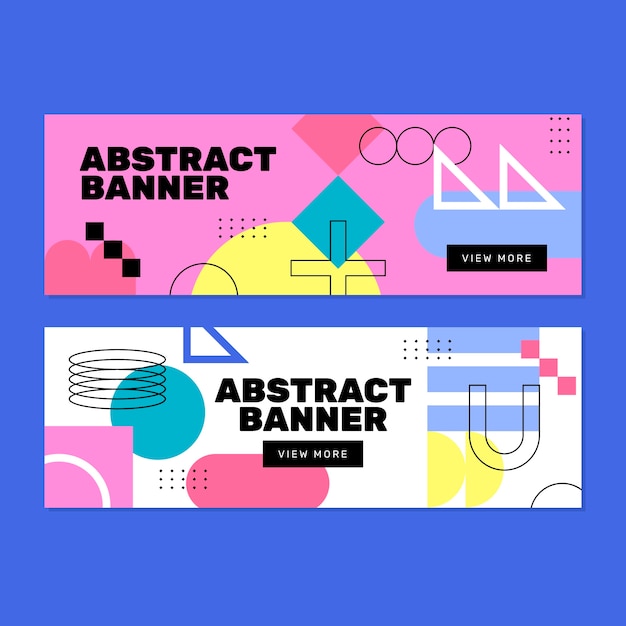 Free Vector | Flat design abstract banner set