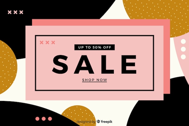 Flat design abstract sale background Free Vector