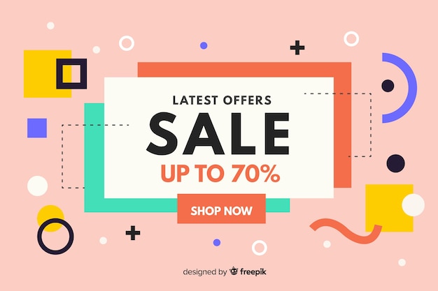 Flat design abstract sale background Free Vector