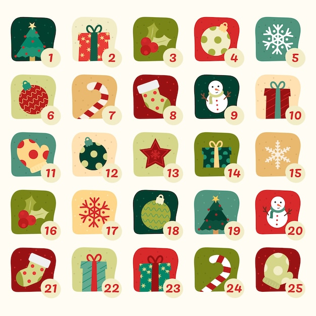 Free Vector Flat design advent calendar concept