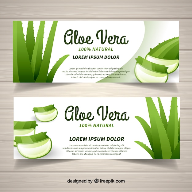 Free Vector Flat Design Aloe Vera Products Banner 1334