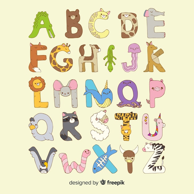 Animal Shaped Alphabet Letters