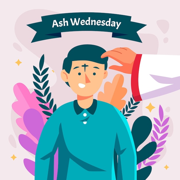 Free Vector | Flat design ash wednesday illustrated