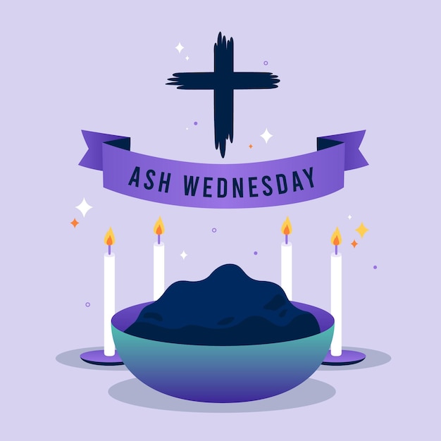 Premium Vector | Flat design ash wednesday