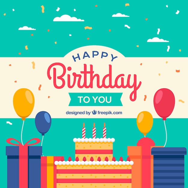Free Vector | Flat design birthday party background