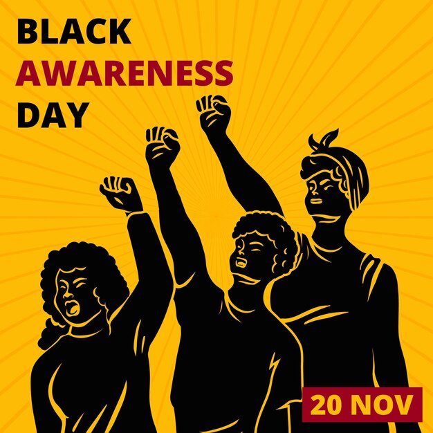 Premium Vector Flat design black awareness day