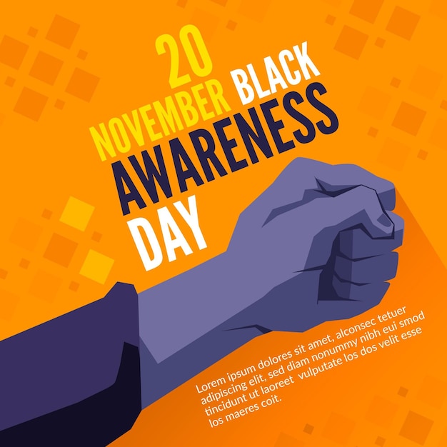 Free Vector Flat design black awareness day