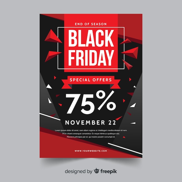 Free Vector Flat Design Of Black Friday Flyer Template