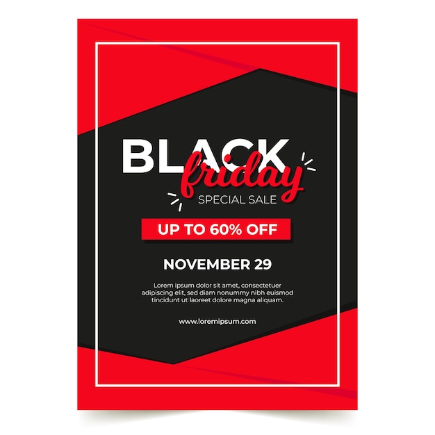 Free Vector Flat design black friday flyer template