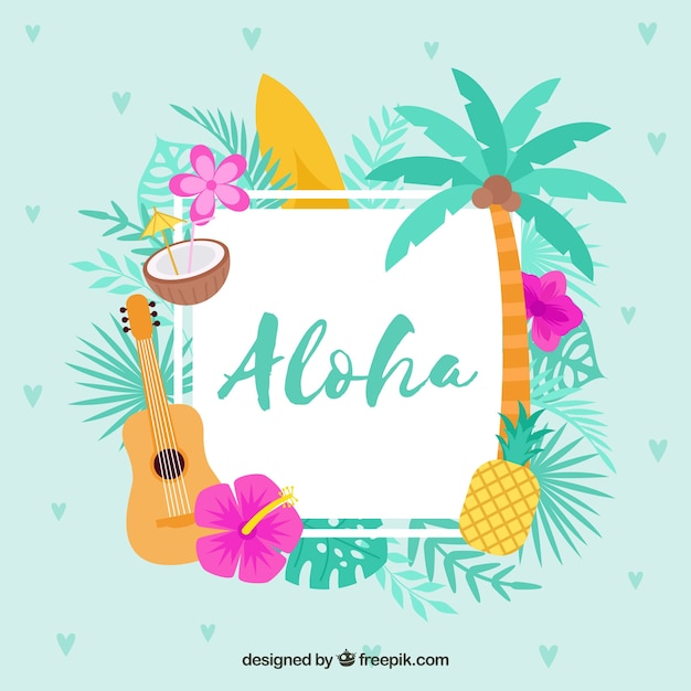 Free Vector | Flat design blue aloha background