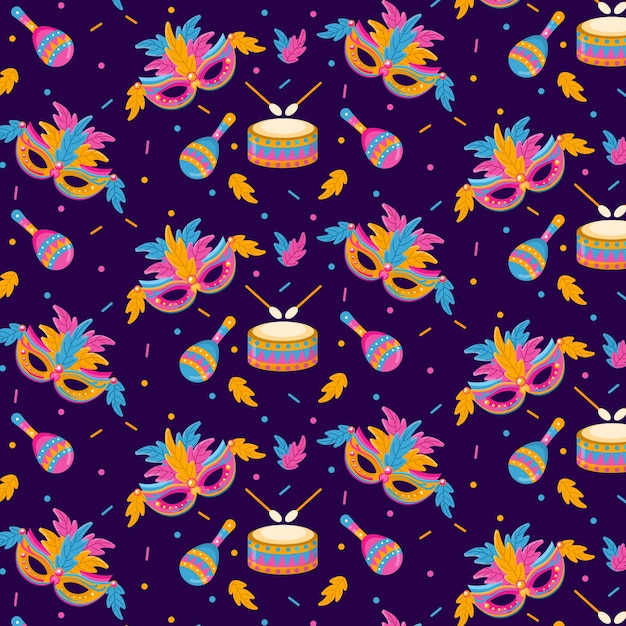 Flat design brazilian carnival pattern event celebration | Free Vector