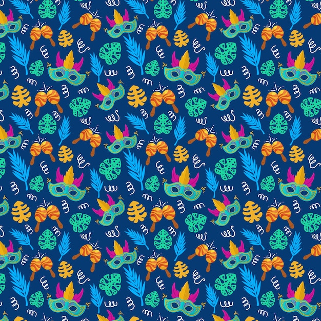 Flat design brazilian carnival pattern Vector | Free Download