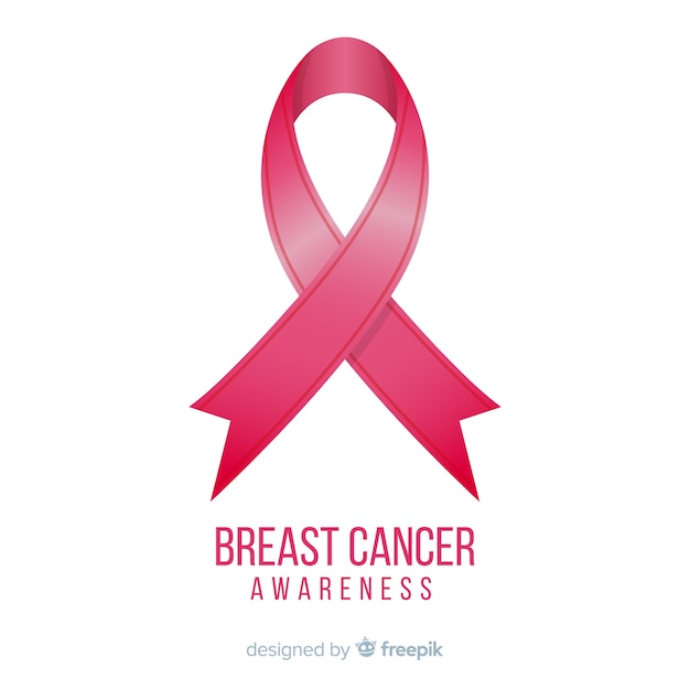 Download Flat design breast cancer awareness with ribbon Vector ...