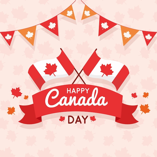 Free Vector | Flat design canada day event