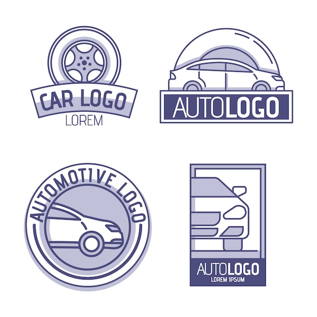 Download Flat design car logo pack | Free Vector