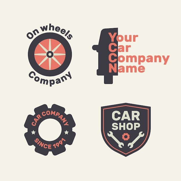 Download Free Download This Free Vector Flat Design Car Shop Repair Collection Use our free logo maker to create a logo and build your brand. Put your logo on business cards, promotional products, or your website for brand visibility.