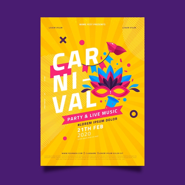 Free Vector | Flat design carnival party poster template