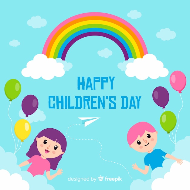 Flat design children's day wallpaper Vector | Free Download