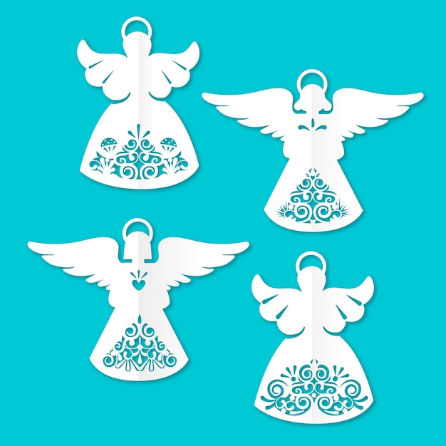 Free Vector  Flat design christmas angel illustration