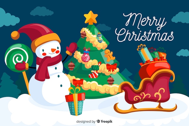 Download Free Vector Flat Design Of Christmas Background SVG Cut Files