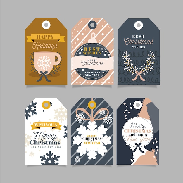 Free Vector | Flat design christmas badge collection